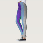 Blauer grüner Glitzer Gay Men Stolperflagge Leggings (Links)