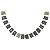 Blauer, grüner, grauer Leinengeburtstag Wimpelkette (Alle)