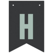 Blauer, grüner, grauer Leinengeburtstag Wimpelkette (Zweite Fahne)