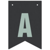 Blauer, grüner, grauer Leinengeburtstag Wimpelkette (Dritte Fahne)