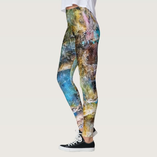 Blauer Grüner Labradorit Gemstone Leggings (Links)