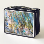 Blauer Grüner Labradorit Gemstone Metall Brotdose (Rückseite)