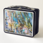 Blauer Grüner Labradorit Gemstone Metall Brotdose (Vorderseite)