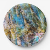 Blauer Grüner Labradorit Gemstone Pappteller (Vorderseite)