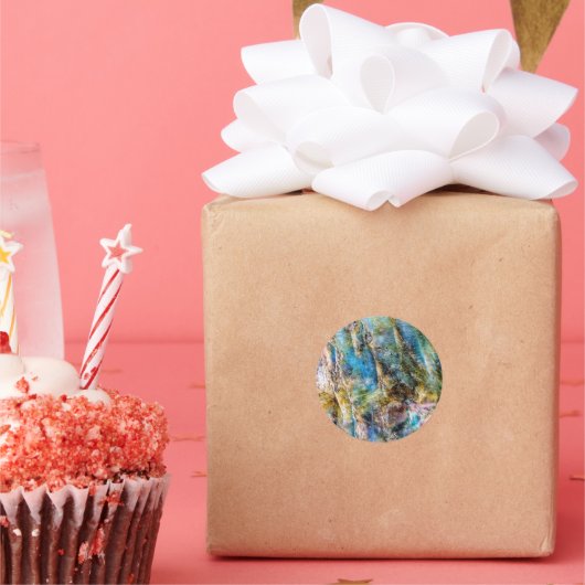 Blauer Grüner Labradorit Gemstone Runder Aufkleber (Party)