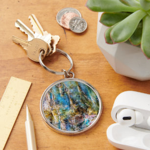 Blauer Grüner Labradorit Gemstone Schlüsselanhänger