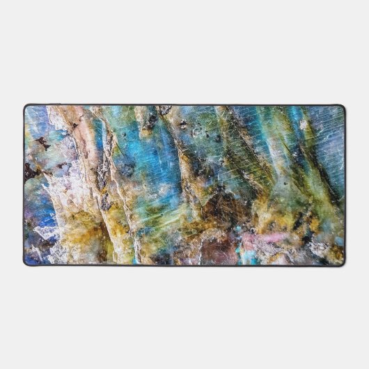 Blauer Grüner Labradorit Gemstone Schreibtischunterlage (Vorderseite)