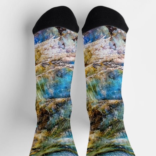 Blauer Grüner Labradorit Gemstone Socken (Oben)