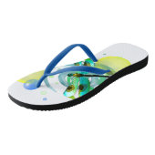 Blauer grüner Libelle Flip Flops Badesandalen (Schrägansicht)