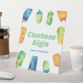 Blauer grüner Orange Popsim Party Benutzerdefinier Sockelschild (In SItu)