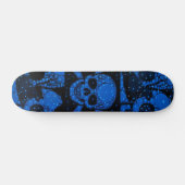 Blauer grüner Schädel Skateboard (Horizontal)