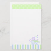 Blauer/grüner Spaziergänger Briefpapier (Vorne/Hinten)