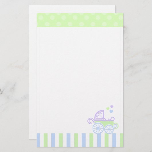 Blauer/grüner Spaziergänger Briefpapier (Vorne/Hinten)