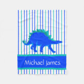 Blauer/grüner Stegosaurus-Dinosaurier, Fleecedecke (Vorderseite)