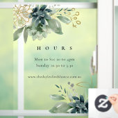 Blauer grüner Sukkulent Fauna Öffnungszeiten Fensteraufkleber (Zuhause)