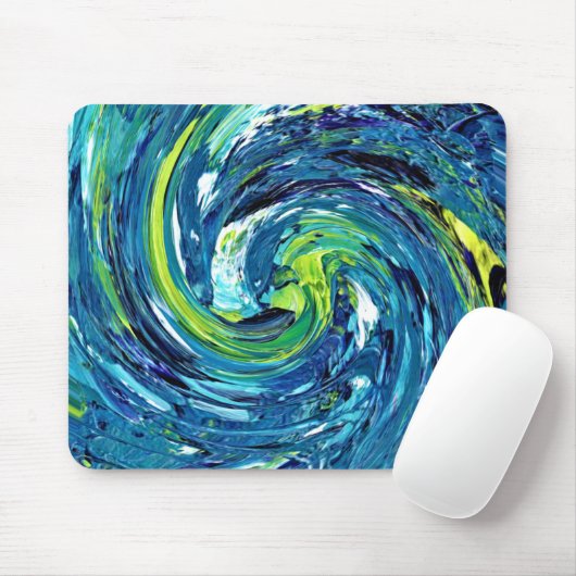 Blauer grüner Swirl Gel Mousepad (Mit Mouse)