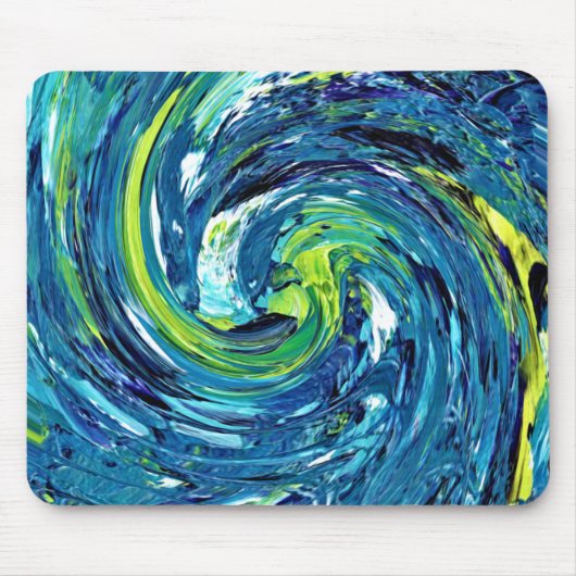 Blauer grüner Swirl Gel Mousepad (Vorne)
