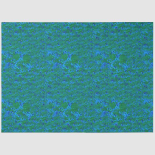 Blauer, grüner Texturfisch im Meeresgewebe Seidenpapier (Vorderseite)