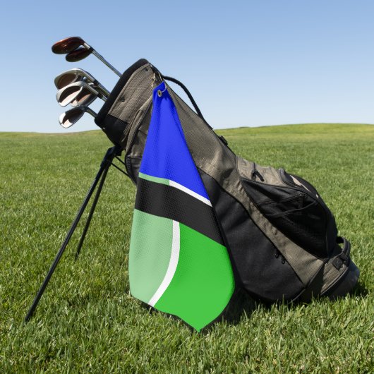 Blauer, grüner und schwarzer Farbblock Golf Handtu Golfhandtuch (Gras)