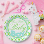 Blauer grüner und weißer Baby Boy Duschbereich Pappteller (Party)