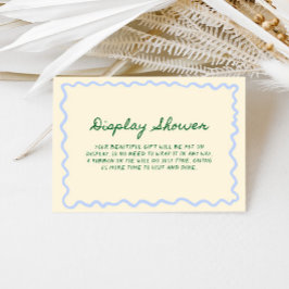 Blauer grüner Whimsical Handgeschriebener Display- Begleitkarte