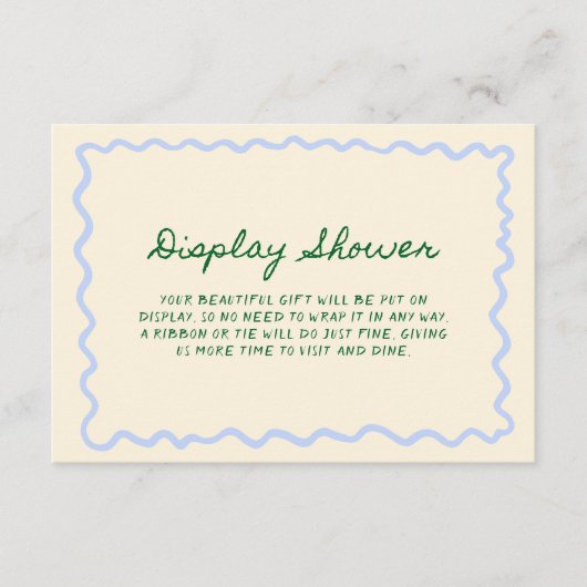 Blauer grüner Whimsical Handgeschriebener Display- Begleitkarte (Vorderseite)