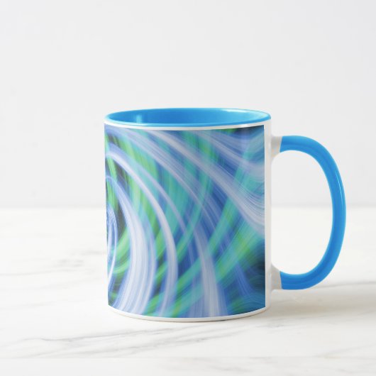 Blauer grüner Wirbel N Tasse (Rechts)
