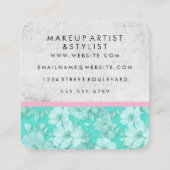 Blauer Grunge Textur Quadratische Visitenkarte (Rückseite)