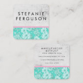 Blauer Grunge Textur Quadratische Visitenkarte (Vorne/Hinten)