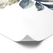 Blauer Grünpflanzen Taufe Begrüßungszeichen Poster (Ecke)