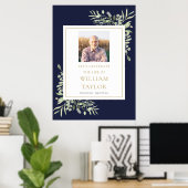 Blauer Grünstreifen Foto Feier der Lebenszeichen Poster (Heimbüro)