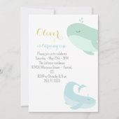 Blauer Grünwal 1. Geburtstag Party Einladung (Vorderseite)