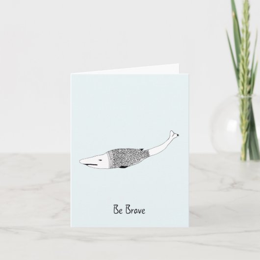 Blauer Grußkartenhai mit Handzeichen Einladung (Vorderseite)