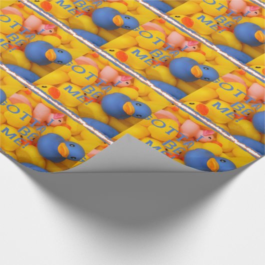 BLAUER GUMMI DUCKIE - ICH GOT, UM ICH ZU SEIN! GESCHENKPAPIER (Ecke)