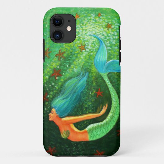 Blauer Haar-Meerjungfrauphantasiekunst iPhone 5 Case-Mate iPhone Hülle (Rückseite)