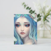 Blauer Haarbärter | Fantasy Art Postkarte (Stehend Vorderseite)