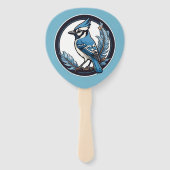 Blauer Häher Blaue Vogel Fächer (Rückseite)