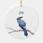 Blauer Häher Keramik Ornament (Hinten)