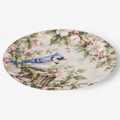 Blauer Häher-Papierteller Pappteller (Schrägansicht)