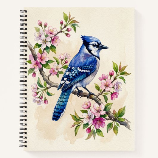 Blauer Häher Vogel Notizblock (Vorderseite)