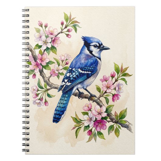 Blauer Häher Vogel Notizblock (Vorderseite)