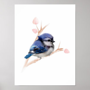 Blauer Häher-Vogelposter-Druck Poster