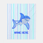 Blauer Hai-bunte Seestreifen Z Fleecedecke (Vorderseite)