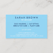 Blauer Hai Fisch | Babysitter Betreuung Visitenkarte (Rückseite)