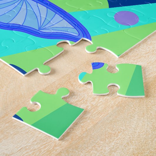 Blauer Hai Große weiße Coole Personalisierte Kinde Puzzle (Seite)