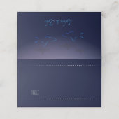 Blauer Hai-Hochzeitsfalte Platzkarte (Außenseite Aufgefaltet)