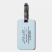 Blauer Hai | Monogramm Custom Gepäckanhänger (Rückseite vertikal)