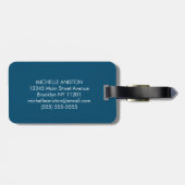 Blauer Hai | Monogramm Custom Gepäckanhänger (Rückseite horizontal)