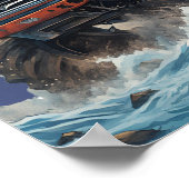 Blauer Hai Monster Truck Individuelle Name Poster (Ecke)