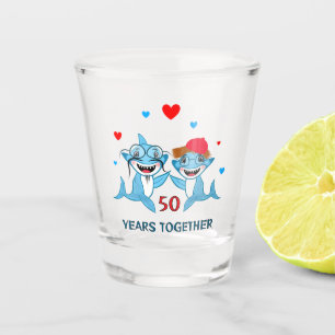 Blauer Haie Jahrestag Schnapsglas